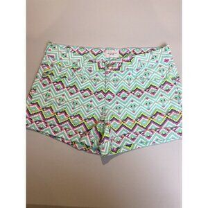 Celebrity Pink chevron multicolor short zip up women's size 5/27